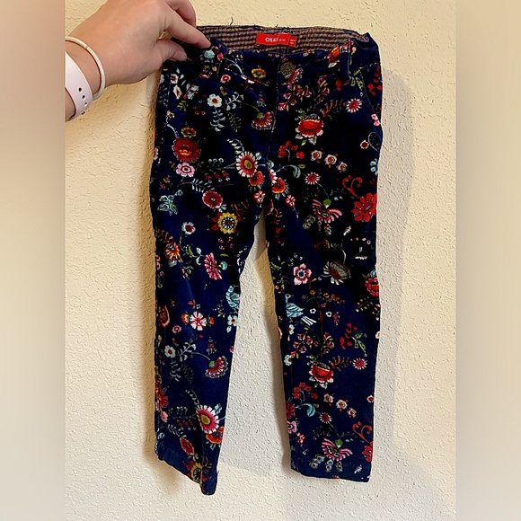 Fantastic dark blue w/floral pattern corduroy pants. No rips/tears/holes/fading. - Picture 1 of 5